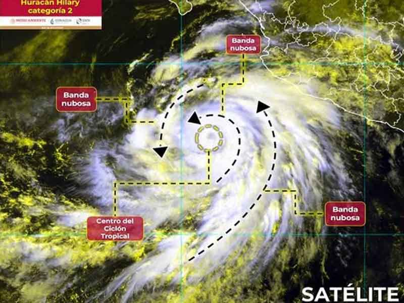 ‘Hilary’ se ‘mete al gym’: Se convierte en huracán categoría 2 y prevén que tome más fuerza