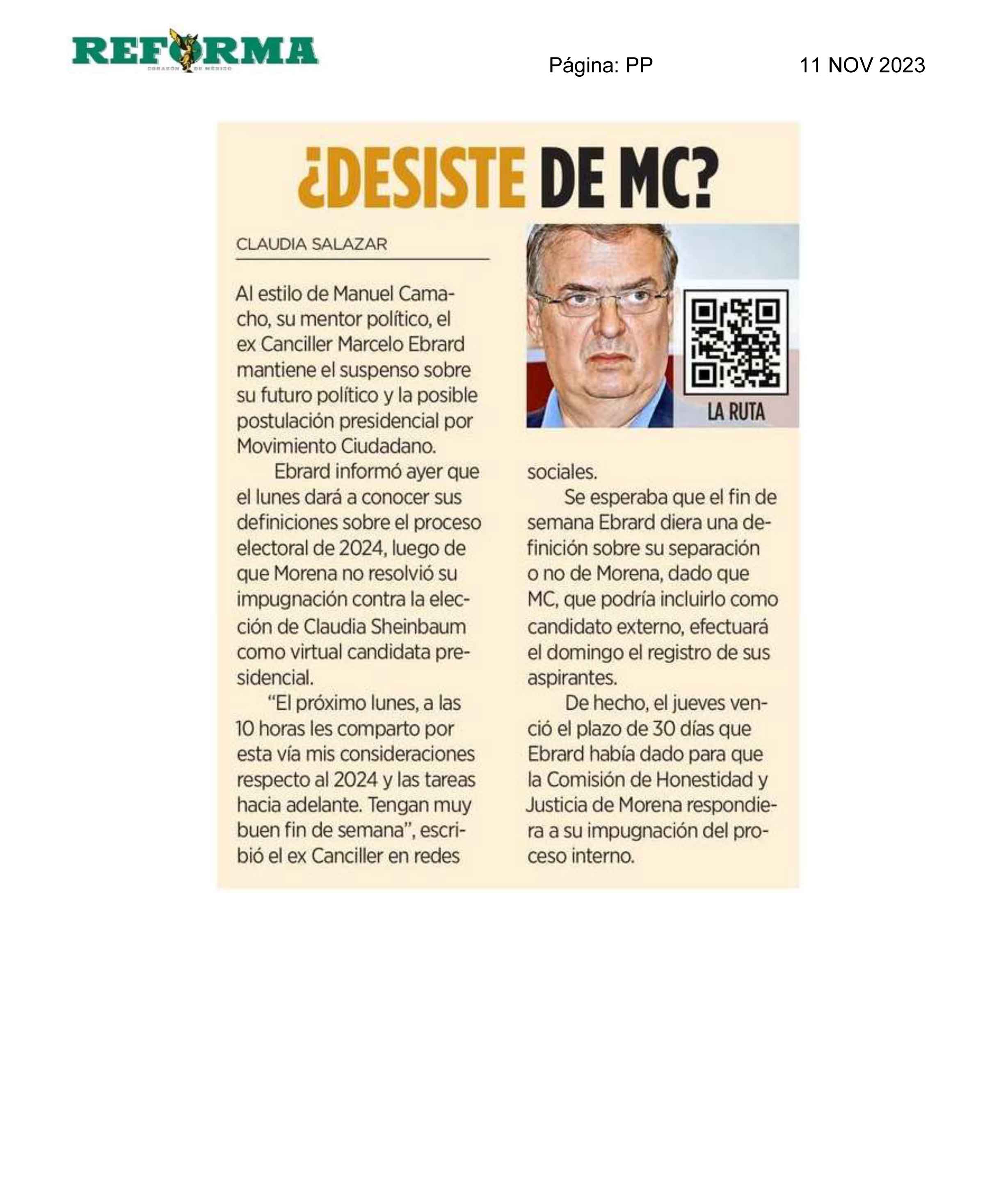 ¿Desiste de MC?
