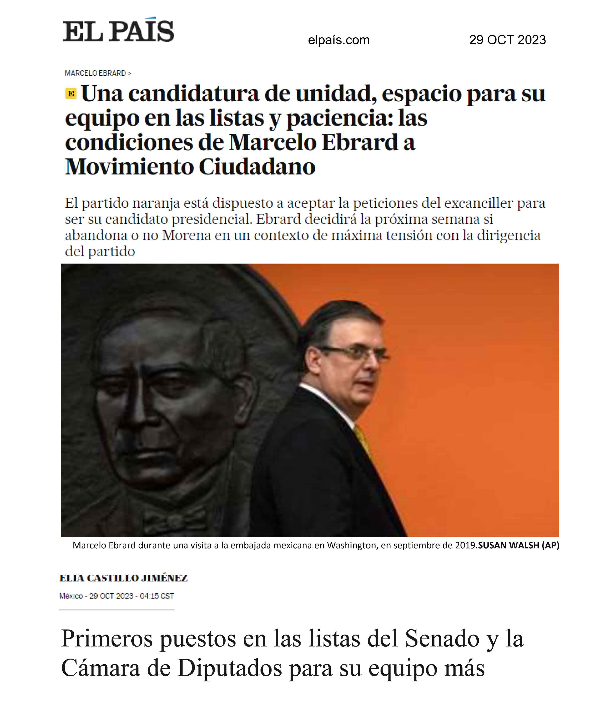 Una candidatura de unidad, espacio para su equipo en las listas y paciencia: las condiciones de Marcelo Ebrard a Movimiento Ciudadano